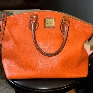 Dooney & Bourke Orange Satchel Pebbled Leather